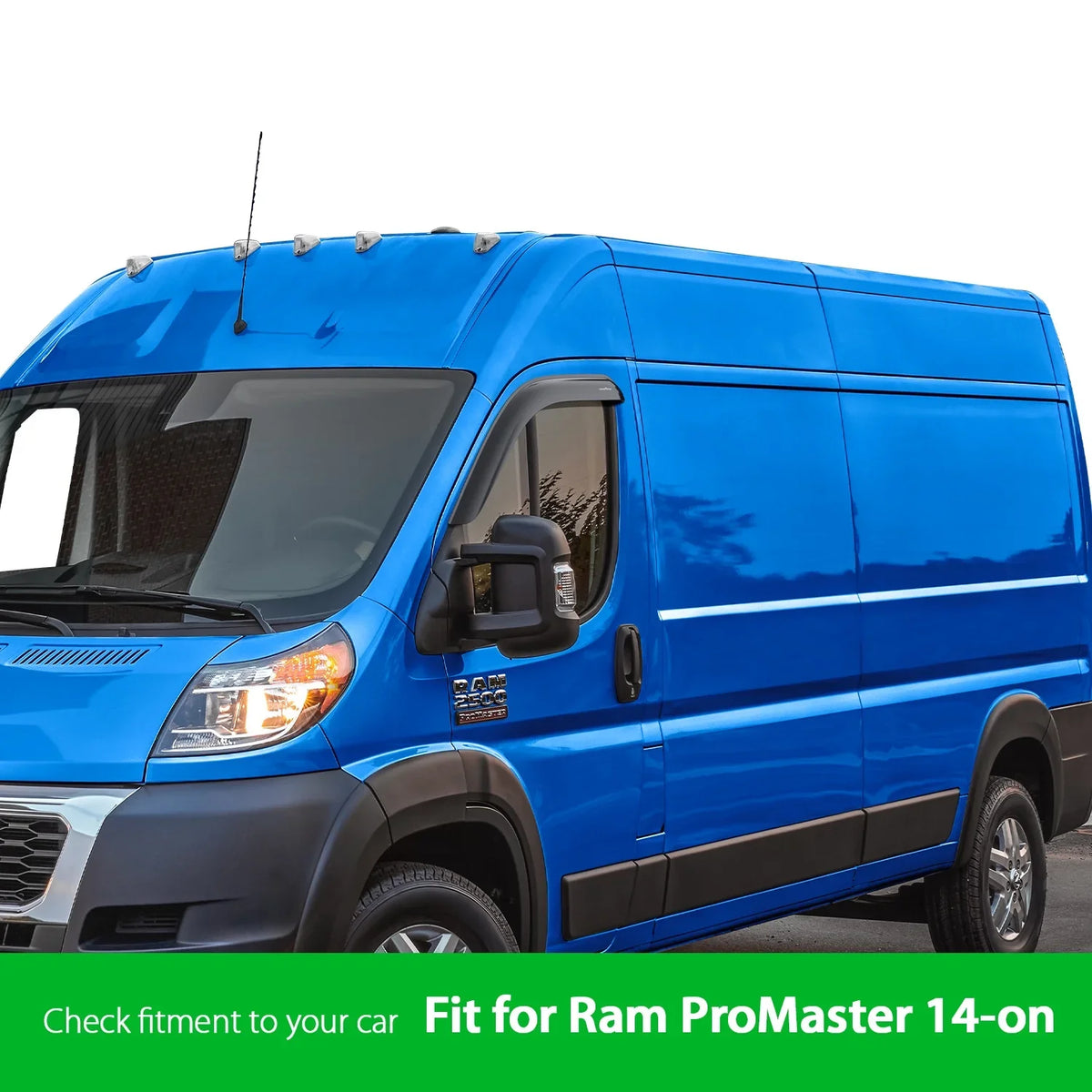 Window Car Rain 2014-2024, ProMaster 2 pcs Ram Vent Accessories, - Deflectors GY008711 Shatterproof Visors, for Visor, Window Goodyear Vent Guards, Deflector, Tape-on