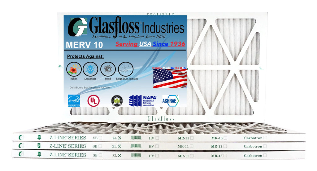 x MERV inch) in Air Glasfloss 23.5 Furnace 10 dimension: - -Qty:4 35.5x7/8 (Actual - Made Filter USA - 24x36x1
