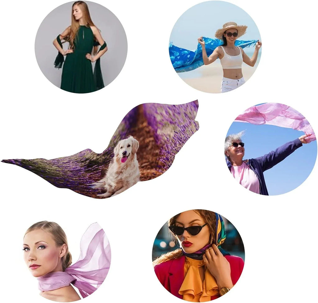 for in Women Adorable Lightweight Wrap Girls Scarf Dog Long Neck Scarves Field Retriever Shawl Hyjoy Golden Lavender Silk