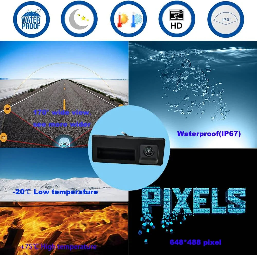 A4 Q5 Tiguan Car Camera for for Golf Pat Handle VW View Pat Touran Rear Q3 Canying Audi A5 Camera Trunk S5 HD