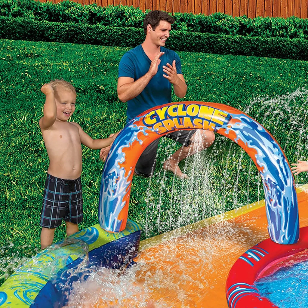 Pack Pool Splash & Bop Bumpers and Battle Banzai Gloves Inflatable Cyclone