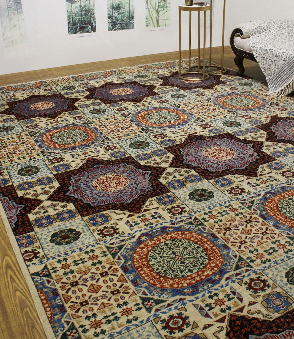 12'2" 9'0" Irwin Ivory/Blue Rug, Aria x