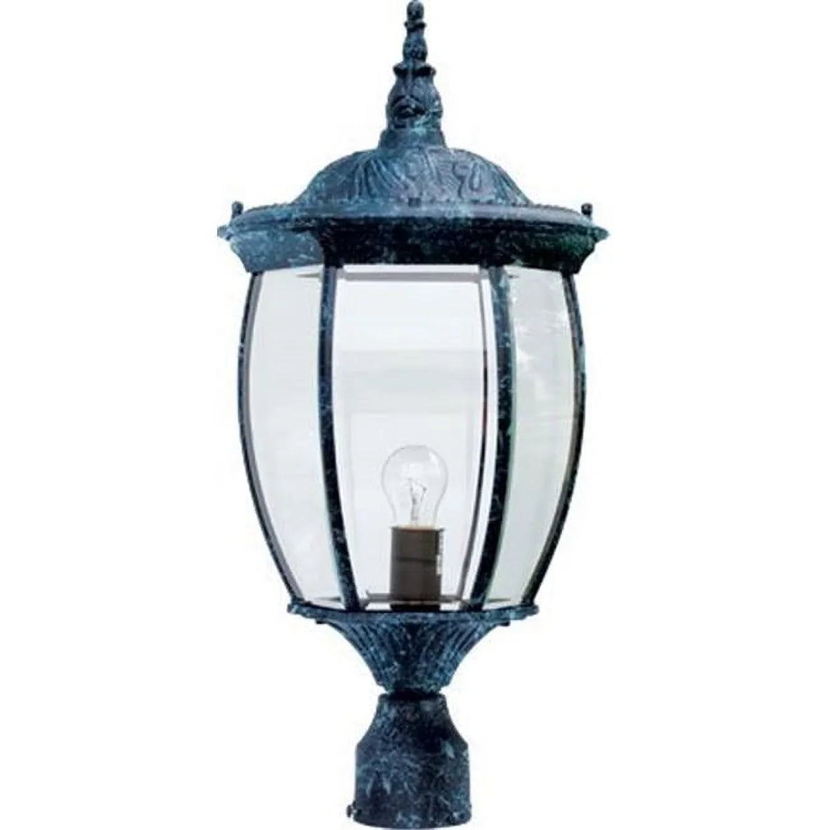 x Lighting Dabmar 11.13 - Verde Top Powder Cast - Post Light in. 23.38 x Green Fixture 11.13 Aluminum Coated
