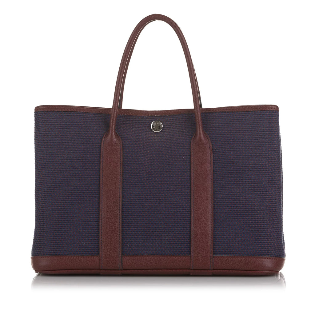 Bag Toile Authenticated Hermès Fabric Purple Canvas Tote 30 Pre-Owned Unisex Garden Party (Good)