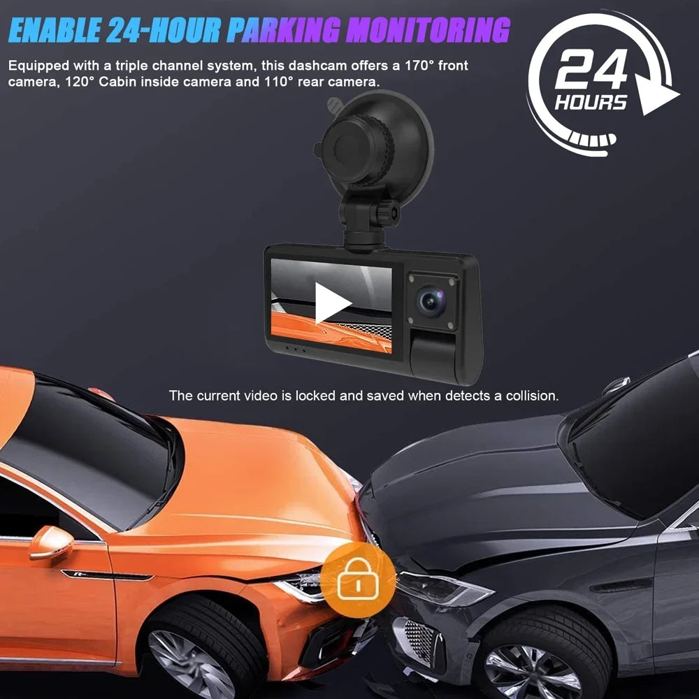 Cam, Auto Clear for OWSOO Safety Touched Rearview Dash Screen Angle, Video Driving Wide Mirror with Car Recorder Recording