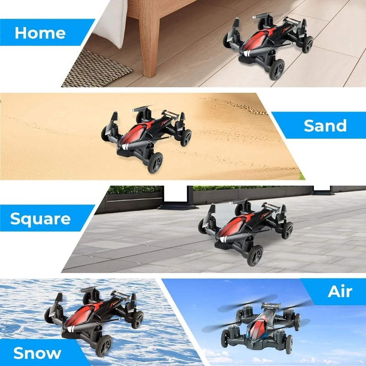 Dual-use Height Unmanned Stable And High-speed Land Setting, Drone Intelligent Gift Air For RC Four-axis And Drone Toy Low-speed Car Flight, Switch Toys