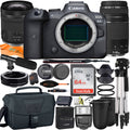 RF + Adapter R6 Lens Mount + Camera Canon + 64GB + Mirrorless ZeeTech 24-105mm Digital 75-300mm with SanDisk EOS Accessory STM