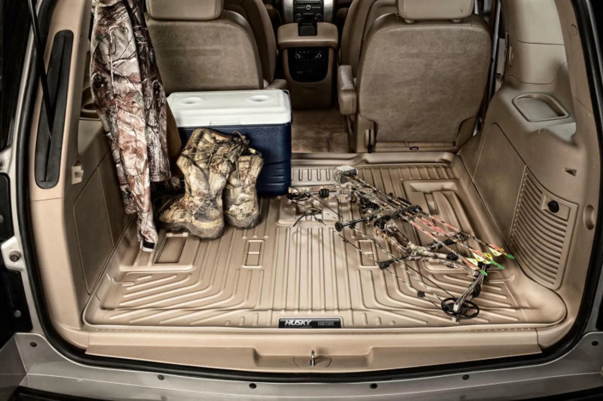 2nd 2021-2023 select: Escalade Cadillac by Husky with 21 Liner Compatible Compatible RealTruck Series Tahoe/GMC Cargo Black Yukon with Seat Chevrolet Behind Weatherbeater