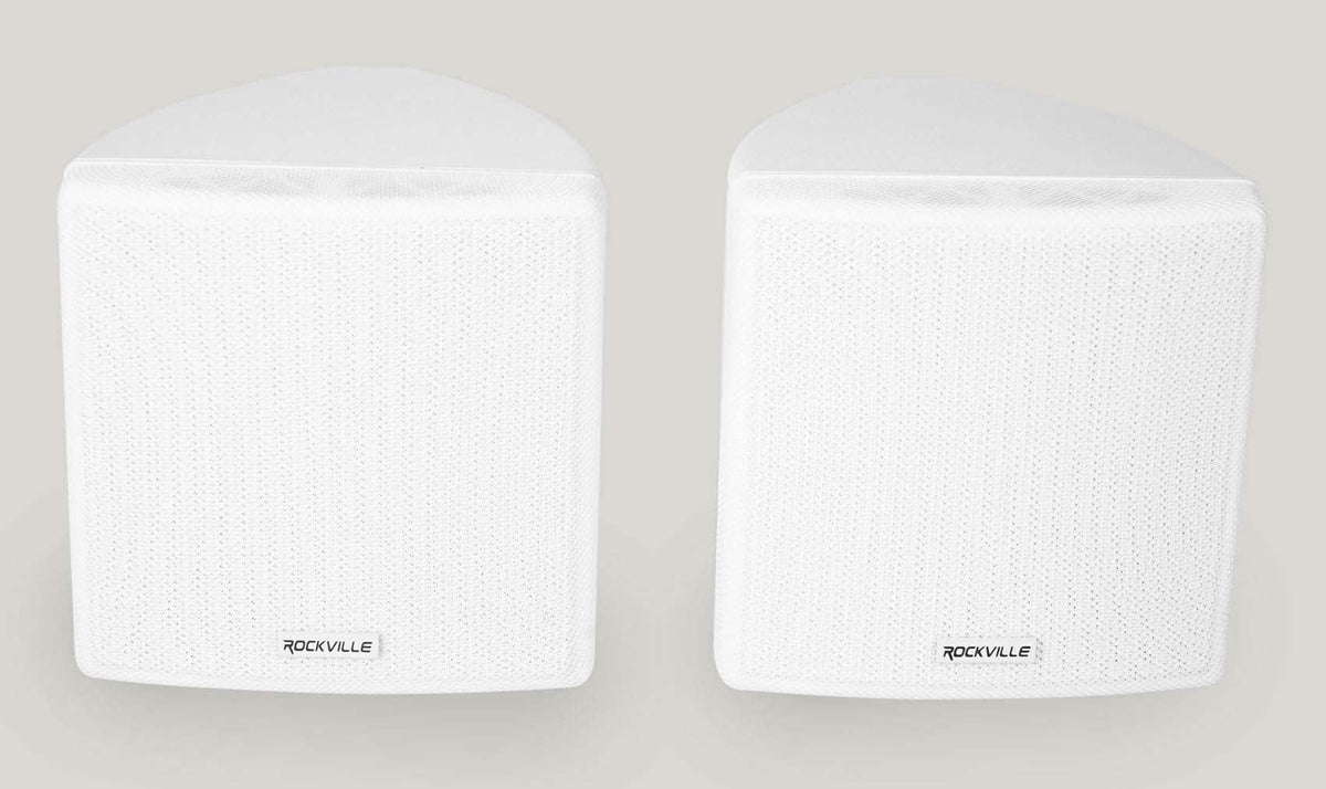 White 6-Zone Pendant+Ceiling Speakers for Restaurant/Bar 3.5" Cube+2) JBL Amp+4)