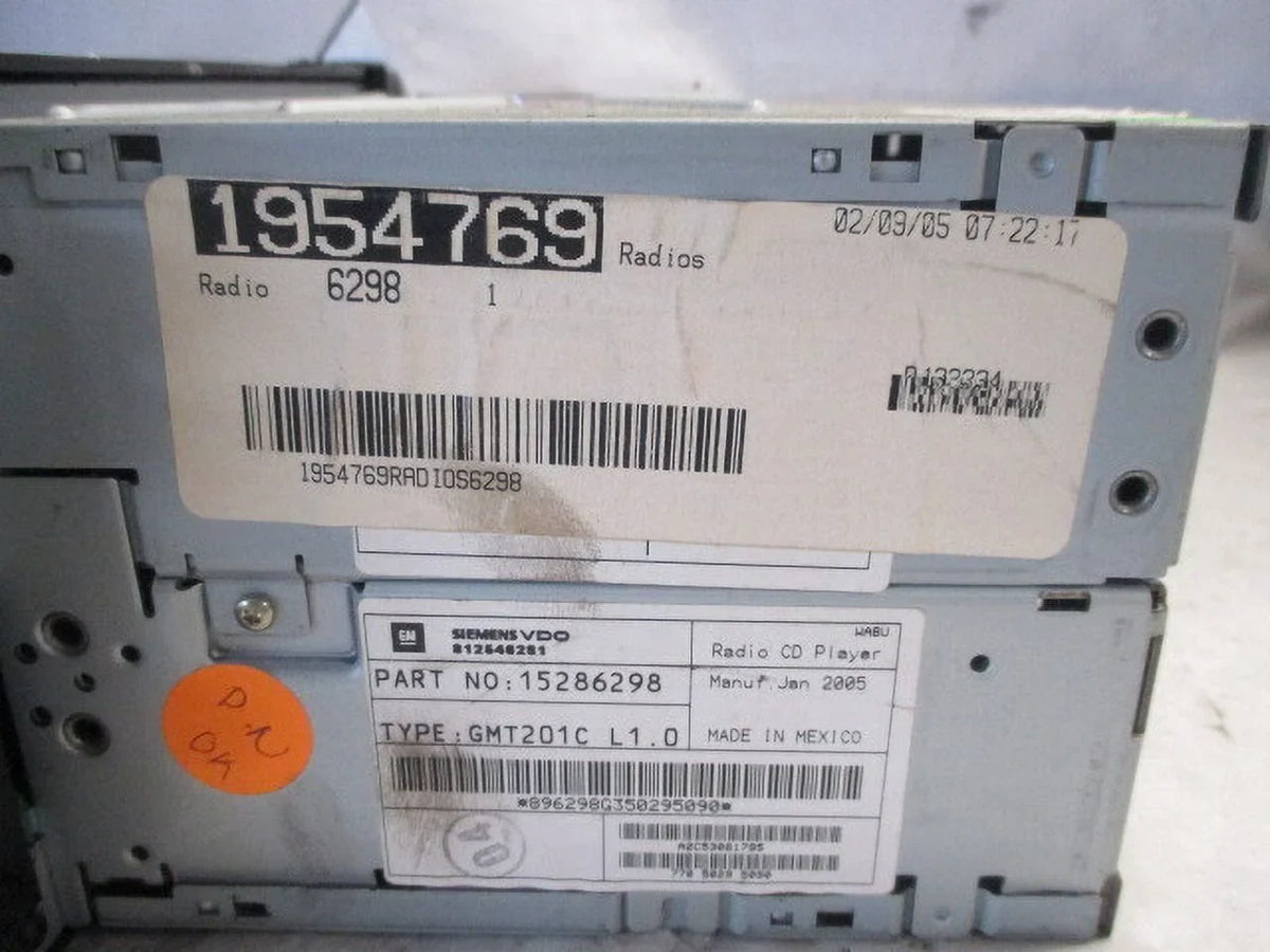 Pre-Owned 2006 CD Receiver FM 2005 Relay AM Saturn 2007 Radio (Good) OEM