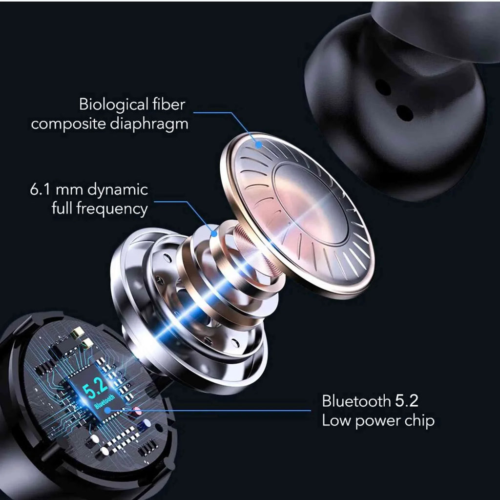 Bluetooth Black, 5.2 Lenovo with Note Compatible Bass Charging Wireless Earbuds Connect, UrbanX Connection, Case, liquid Dual Balanced, Boost Bluetooth Resistance, K10 + IPX5 True
