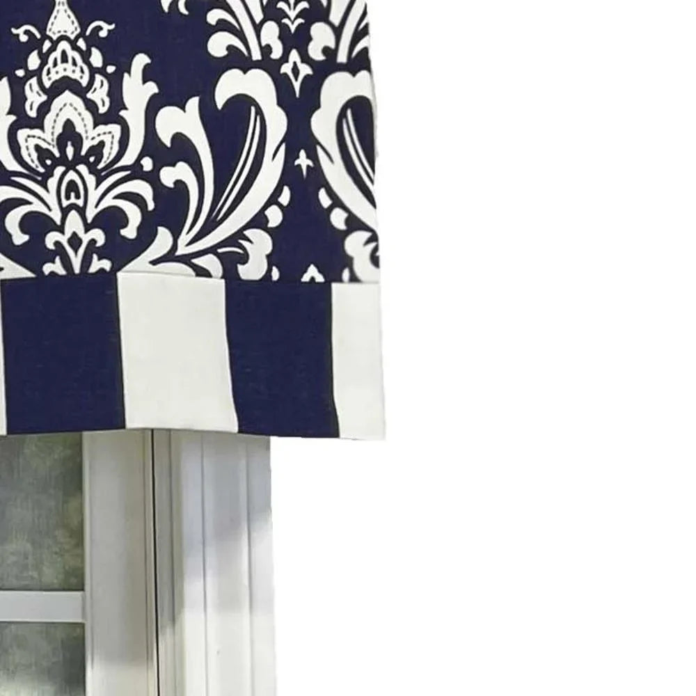 Banded 50" 3" RLF x Ozbourne Valance design Home Navy Pocket 16" by Rod