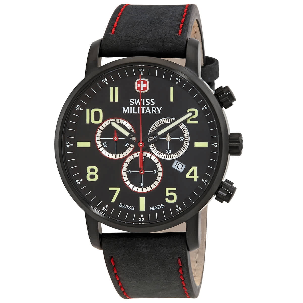 Chrono Swiss Quartz Military 01.1543.304 Men's Chronograph Dial Attitude Black Watch