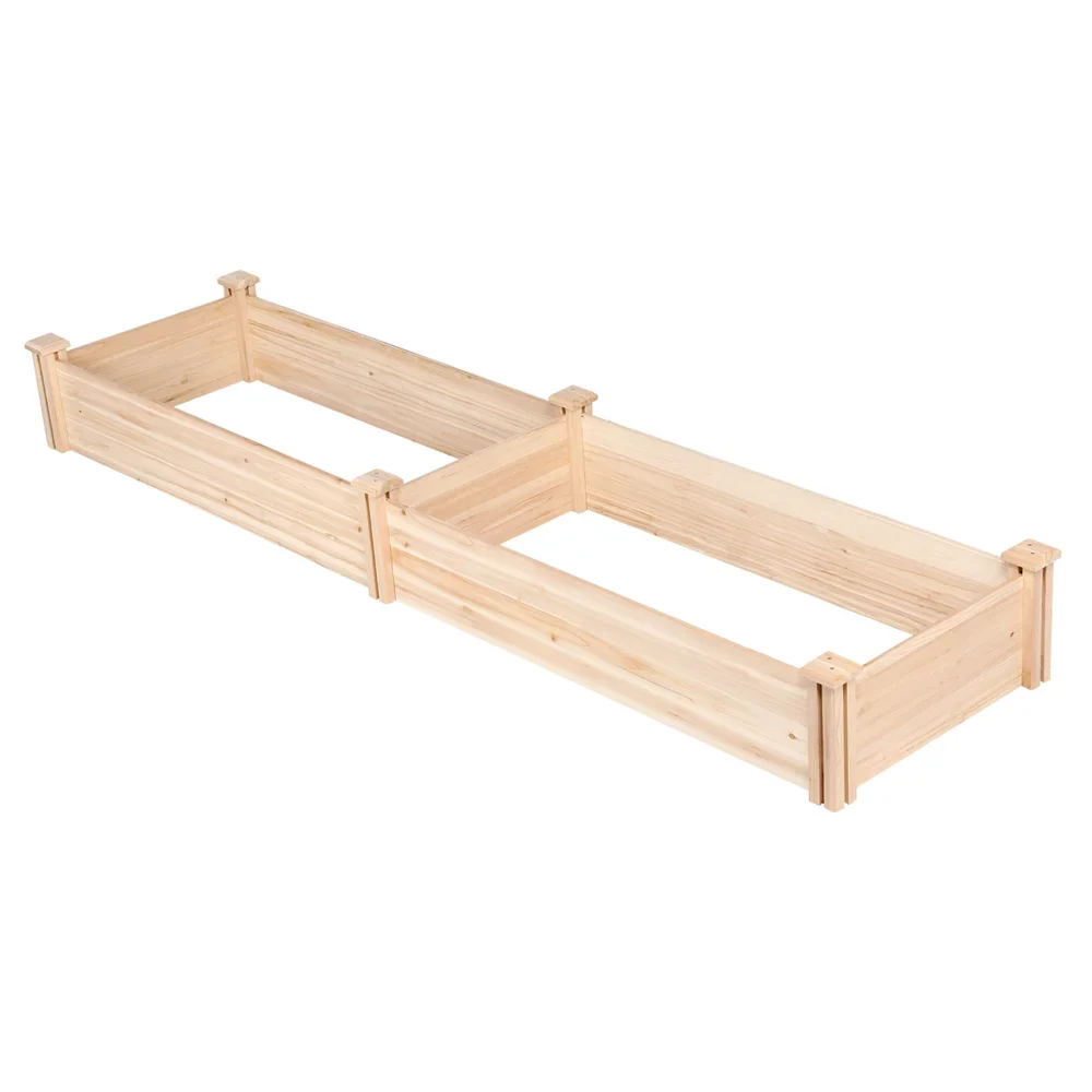 Easyfashion (L 24.6 Wooden Raised x x Garden Wood W Bed, x 10.6inch H),Natural 96.7 x