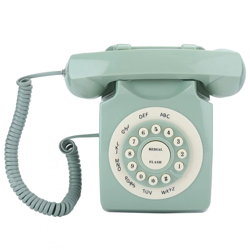 Telephone - Antique Telephone Aigend European Definition Green Large Button Landline High Vintag Call Clear
