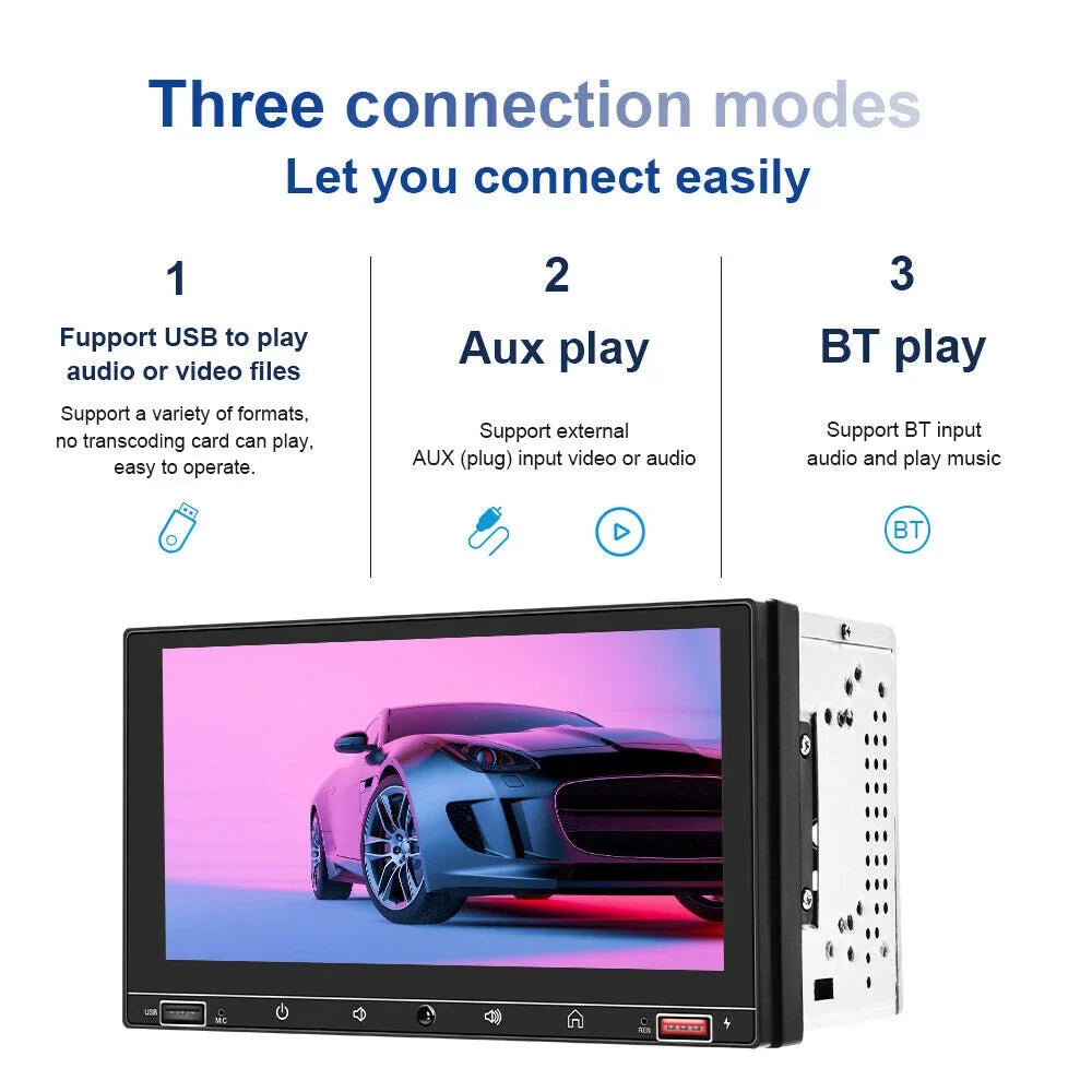 Carplay FM 7" Screen, Car Stereo KingFurt & with Play Link Android MP5 Camera Radio, Mirror Auto HD
