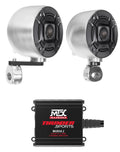 Amp Chrome (2) ATV/UTVCART For Tower 2-Channel 4" Polk Audio Speakers+MTX