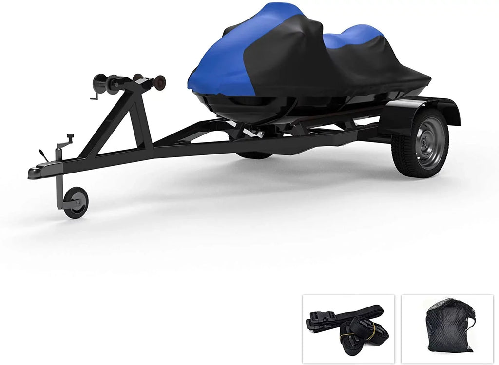 Jet 800 and Ski for Weatherproof - Wave climate from Yamaha Rain, Blue/Black Trailerable Covers Storage - Color Straps 2002-2004 Runner All - More! Includes and - Bag Protects XLT Sun, Trailer