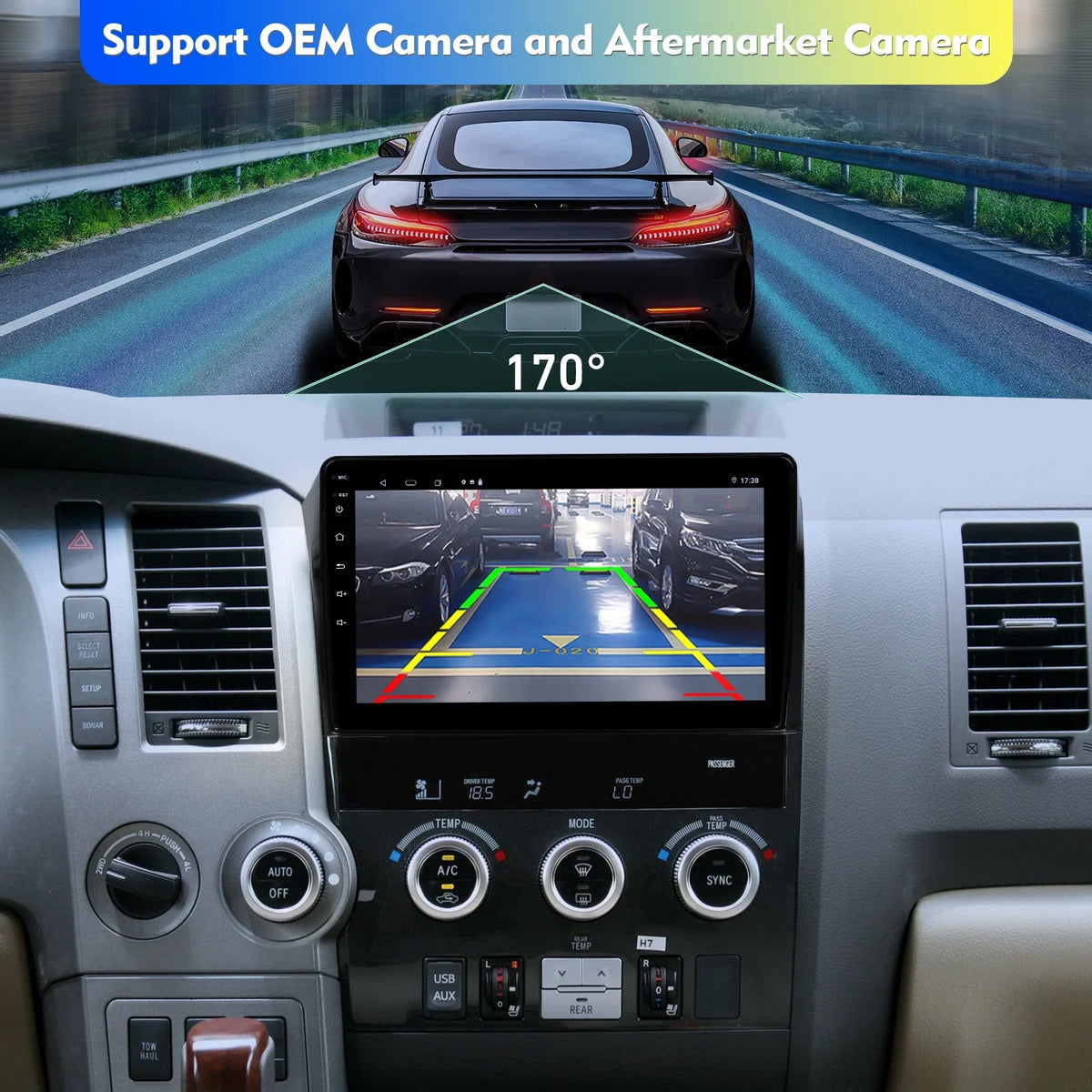 10.1 Camera Car Car Backup for with Radio Touchscreen inches Auto Android Sequoia IPS Android 12 Screen Tundra & & Carplay 2008-2018 2007-2013 Support Stereo 6+128G