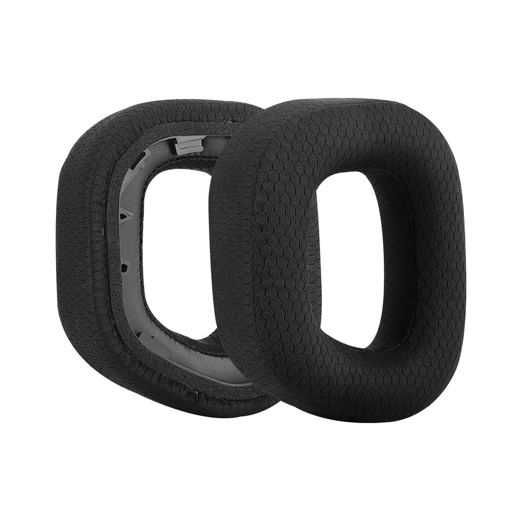 Ear Comfort Parts Pads Headset Wireless Cushions, Replacement Repair Ear Corsair HS80 Ear Geekria Headphones Earpads, for Mesh RGB Fabric (Black) Cups Cover