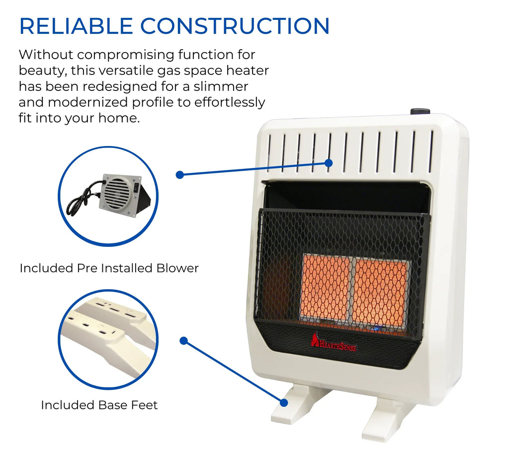 Model# Blower Hearth Fuel Control and with Infrared Heater Dual 20,000BTU Less Base IR16T-BB Sense T-Stat Vent Plaque