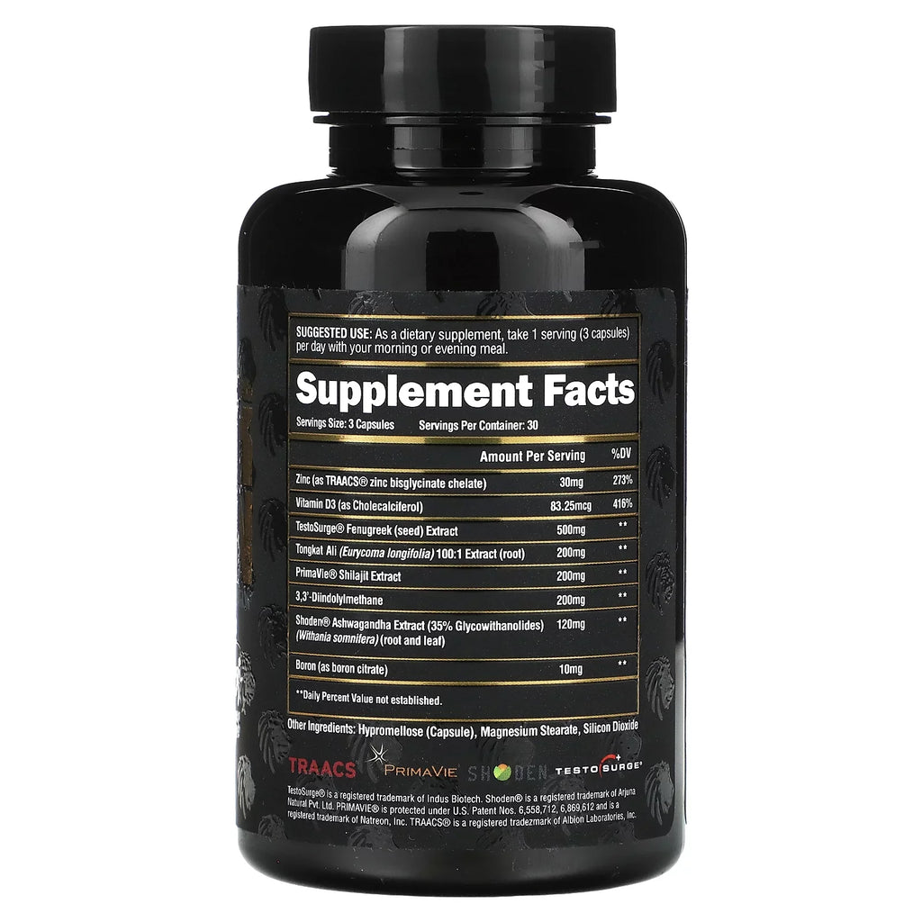 (90 Ingredients Natural Lion Boost All Drive, Alpha Test, Optimization, Premium Energy, Male Capsules) Hormone