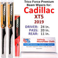 Wipers 3) Platinum Cadillac Beam of XT5 Performance w/Rear (Set 2019 Wiper