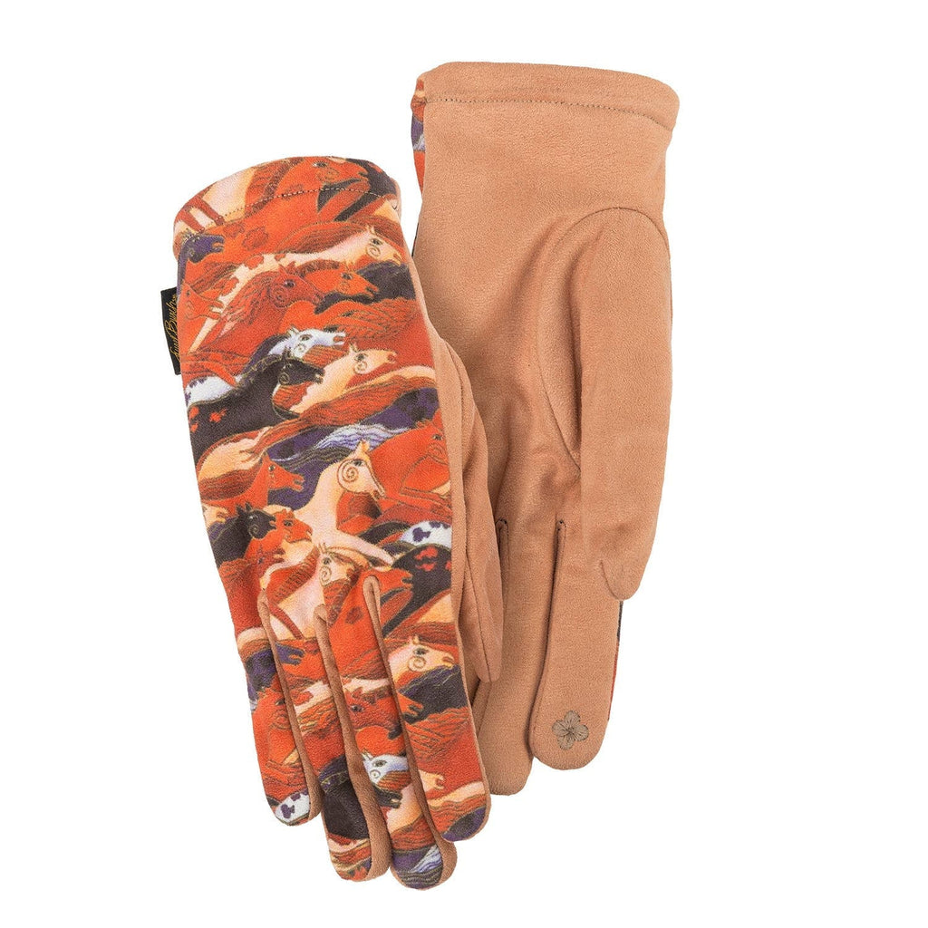 Burch Suede Embracing Horses Laurel Gloves