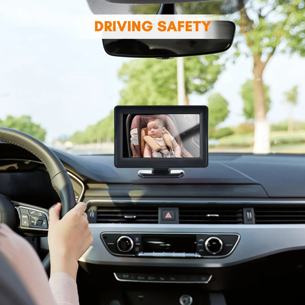 Easy Seat Baby Seat View Wide Car Monitor Vision Car Camera Baby for Night Display Camera Monitor 720P 4.3 Facing Inch Rear Mirror Car Mirror moobody Installation 150° Baby