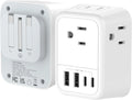 with Plug England Adapter USA Qatar with for C) USB Kenya US to UK to 4 UK Outlets Essentials Ireland G 4 Adapter, Type Bag Travel London Power Ports(2 Plug Travel Dubai Adapter, Foldable USB Plug