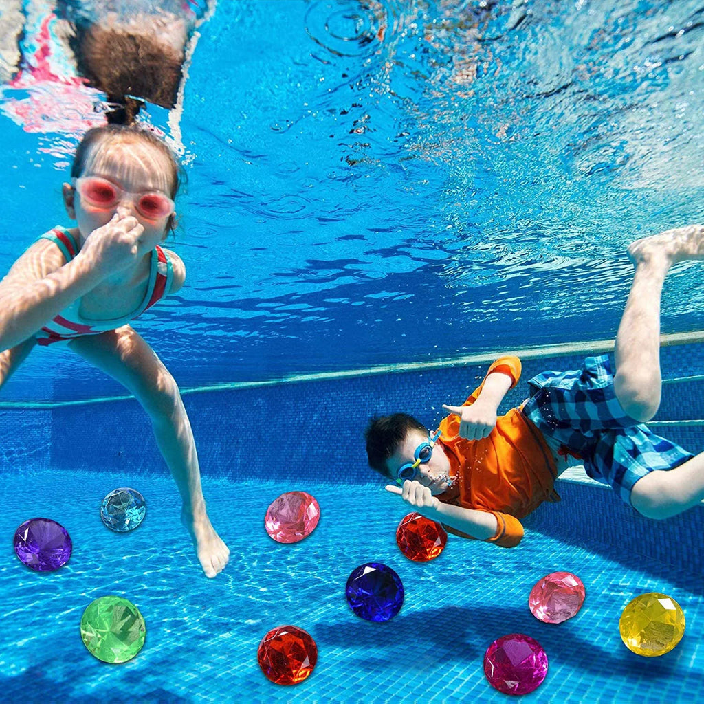 Toys Sets Diamonds white) Colorful (silver Set Underwater Diving Treasure Set Set Diving Treasures Toy Gem Toy Swimming Gift Pool for Dive Pool Pirate Box 6 Swimming Throw Toy Big Use with Gem Summer