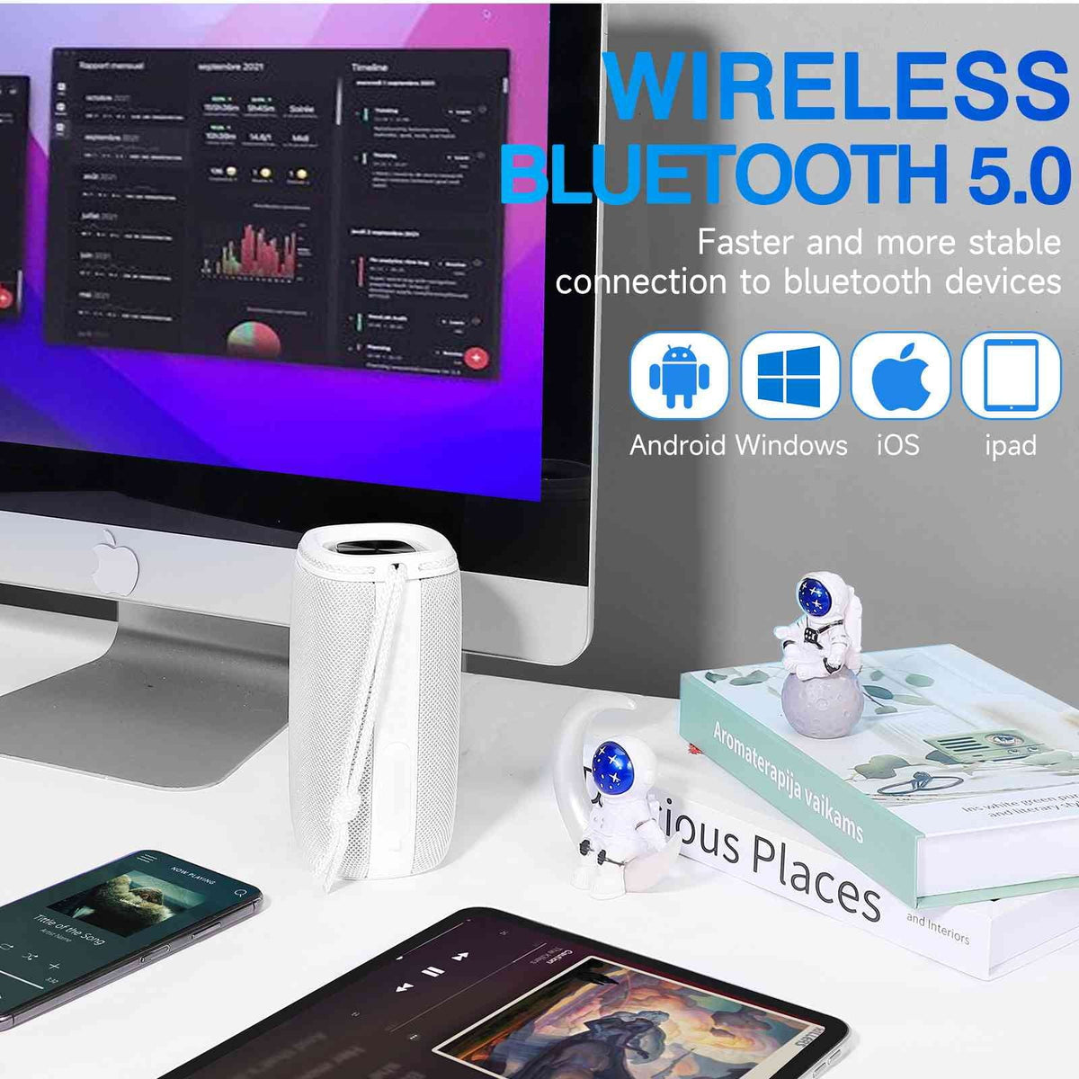Scorpio Speaker, for HD 360° Q51 White Bass, Surround with True BT5.3, Wireless Punchy - Sound UrbanX Pairing, LG IPX5 Speaker Series Portable Waterproof Bluetooth Speakers