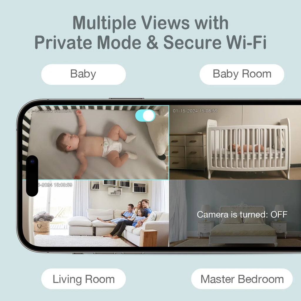 Pan-Tilt-Zoom, No Smart Zone Talk, 2-Way Background Sense-U with Detection, Monitor(FSA&HSA Eligible) Video Night Vision, Fee, Person/Baby Baby Activity Audio, Monthly Crying 2K Sound/Motion