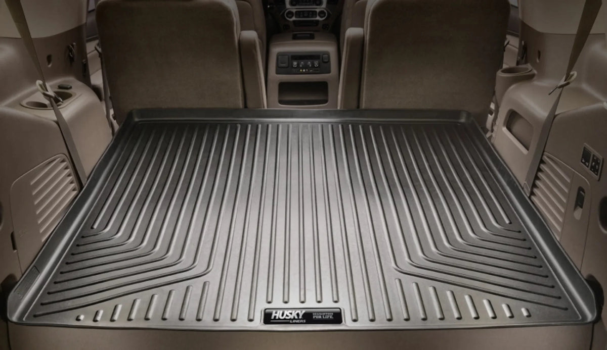 2nd 2021-2023 select: Escalade Cadillac by Husky with 21 Liner Compatible Compatible RealTruck Series Tahoe/GMC Cargo Black Yukon with Seat Chevrolet Behind Weatherbeater