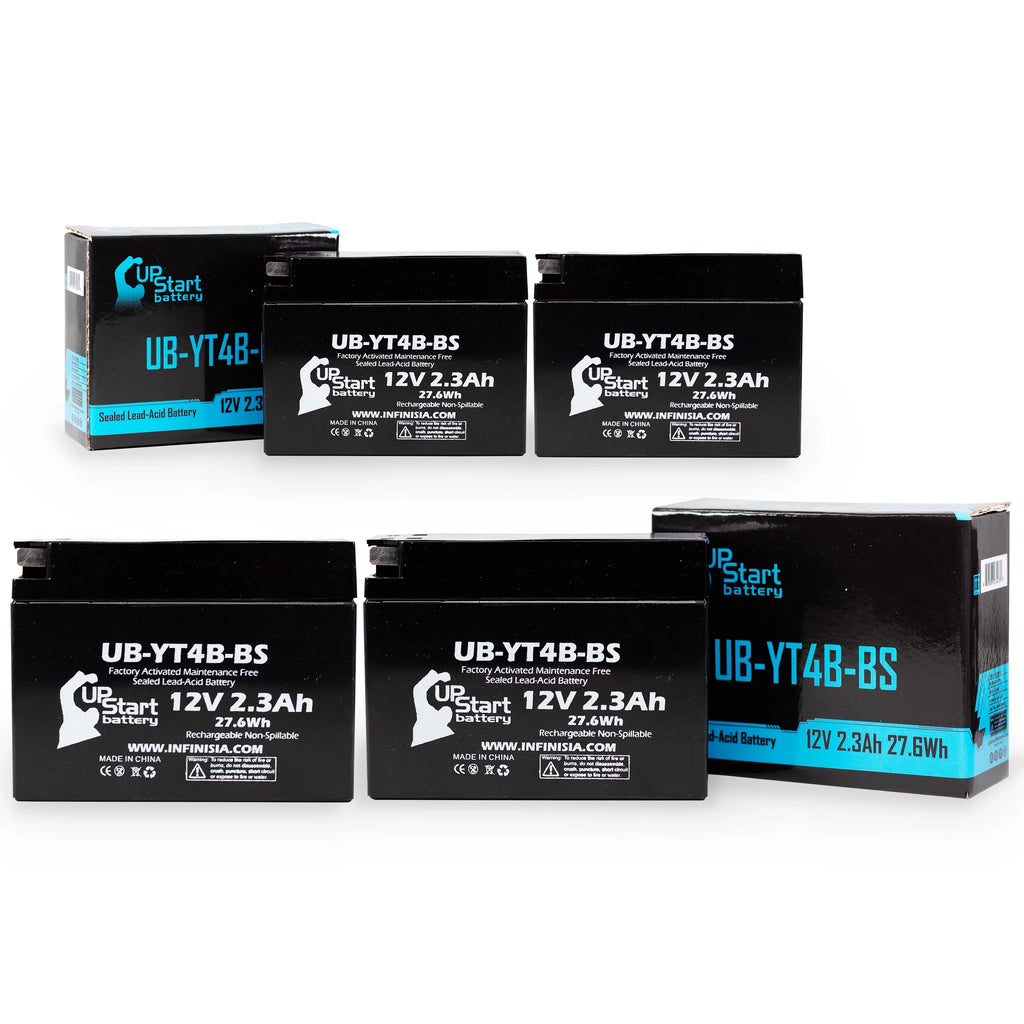 SR400 Battery Maintenance 400CC Free, 12V, for Battery - Activated, 2.3Ah, Replacement UpStart Motorcycle 4-Pack Factory UB-YT4B-BS 2008 Yamaha