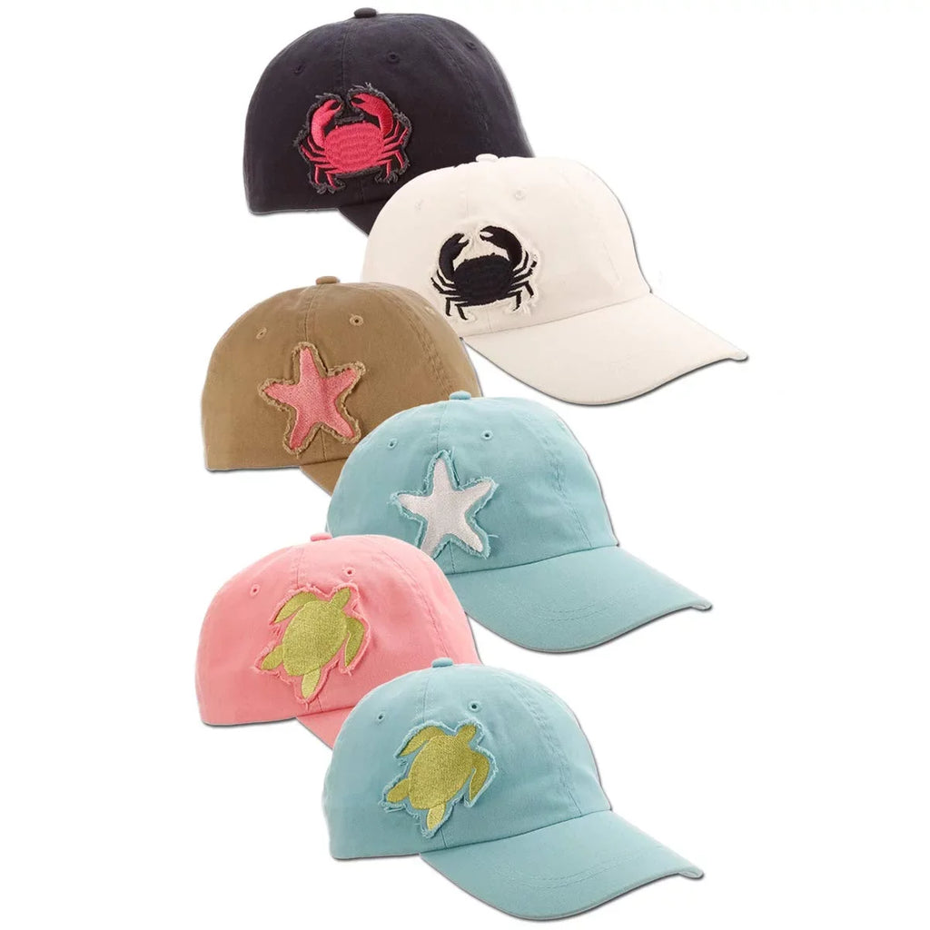 Cap Twill, Frayed Starfish) 3" Creatures (Khaki Bill, Brim Jack Panama Lightweight Cotton Patch - Women's Baseball Sea Packable,