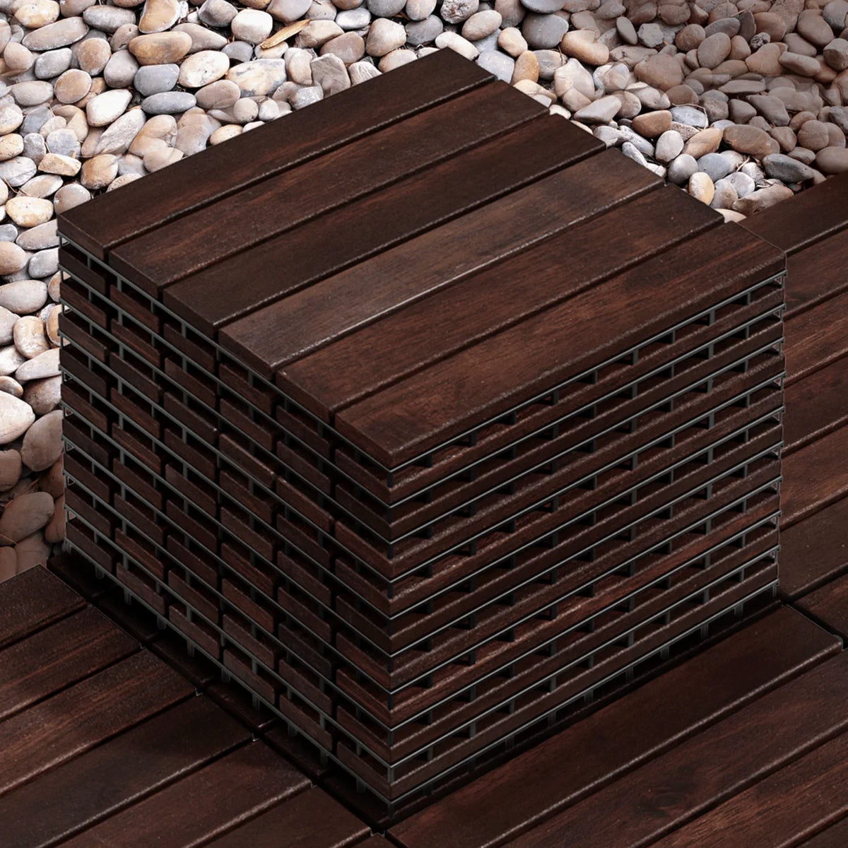 Slats, Brown Dark Decking Tiles 6 Idzo -
