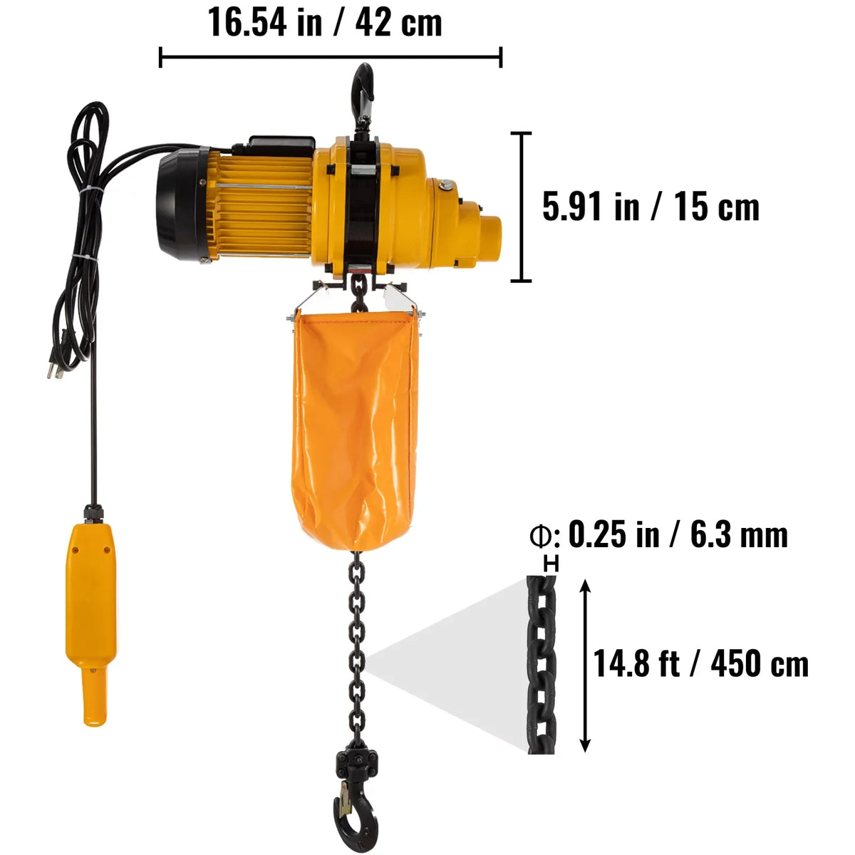 lbs Pulley Remote Ceiling Electric Used Winch Control, Overhead 10ft Height, of Hoist, Lift Crane 14.8ft w/ In Winch Factories, Garage VEVOR 1100 Warehouses, Wired Electric 110V Construction Lift