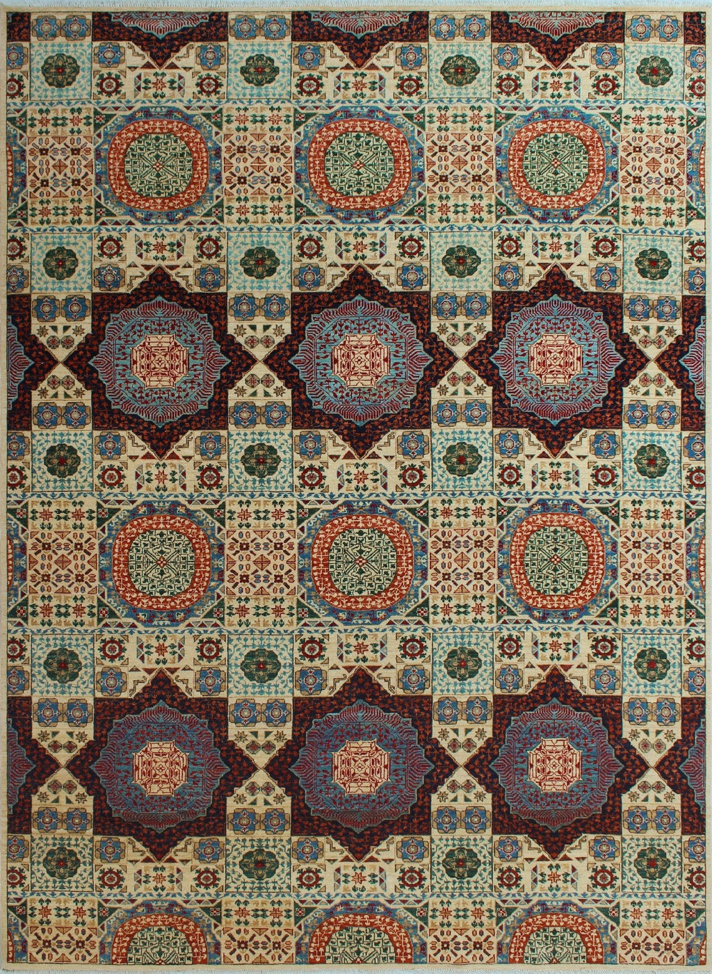 12'2" 9'0" Irwin Ivory/Blue Rug, Aria x