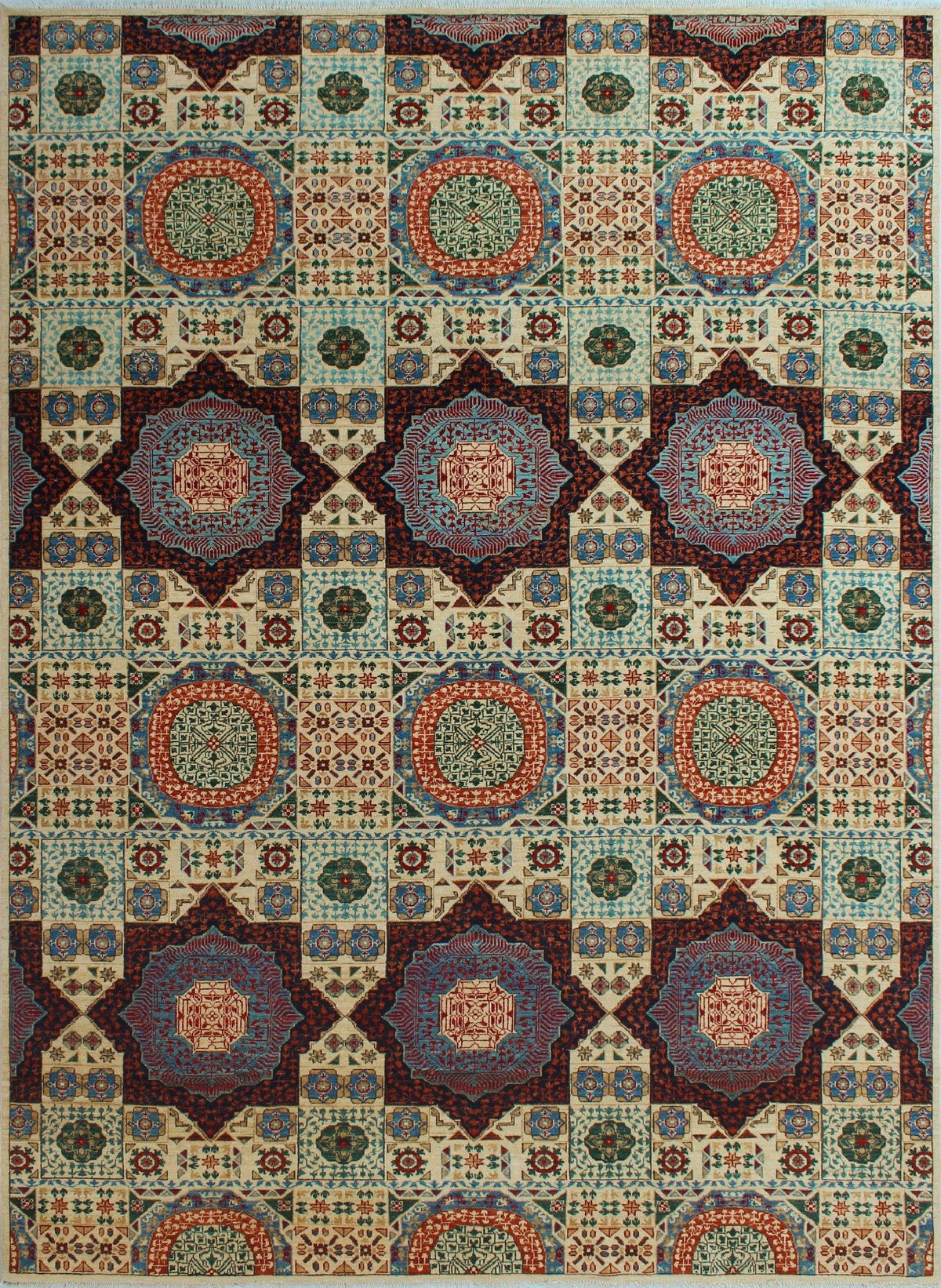 12'2" 9'0" Irwin Ivory/Blue Rug, Aria x