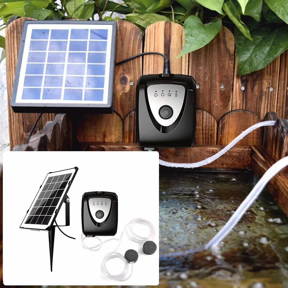 Aerator Pools Dual Pump Pipe Huiop Fish Pond Ponds Air Air Air Pump Ponds Pond Dual 3.5w Pump,Pump Bubble Solar With Air Stone Solar Pump Pump Fish Ponds Air Pump