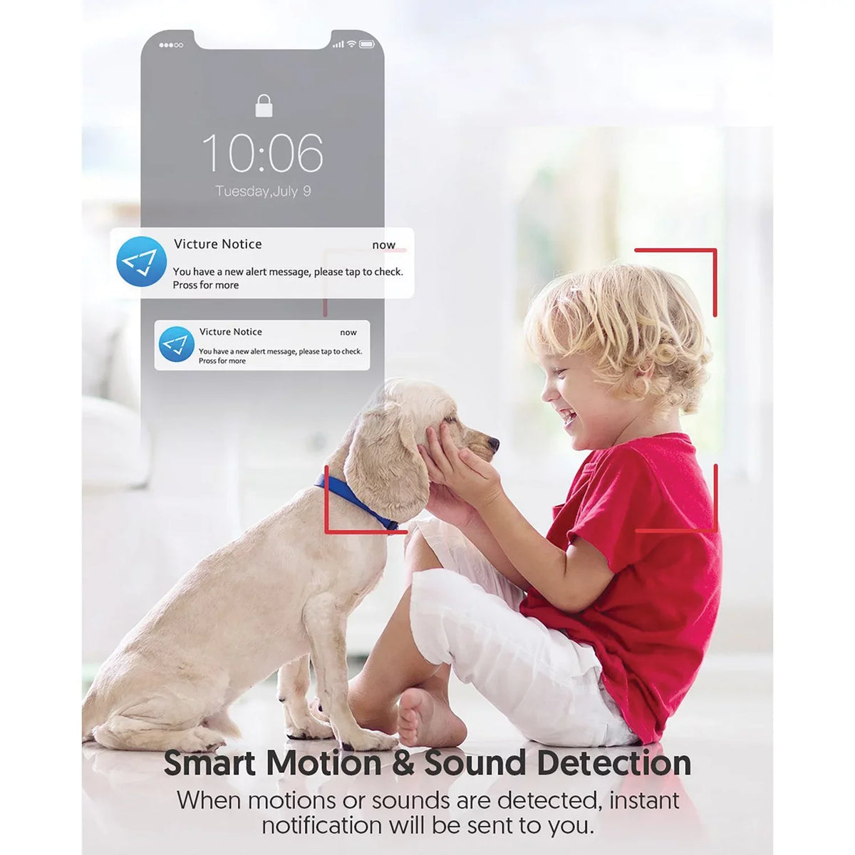 Indoor Smart Wi-Fi Pack Color Night Vision, Camera Enabled, 1080P Home White, Security with Victure 2