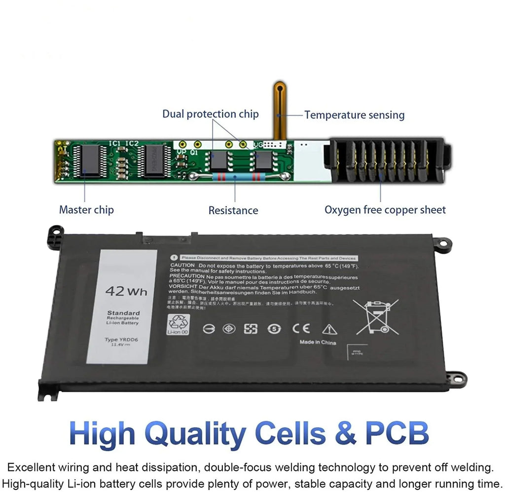 YRDD6 Dell 3493 3584 3582 3583 For 3310 Latitude VM732 Inspiron 3793 Battery