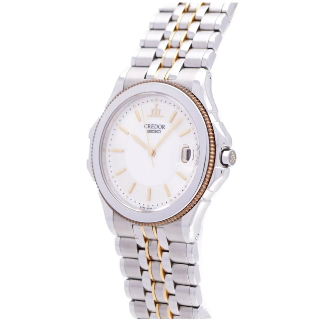 Credor Pre-Owned (Fair) watch Seiko K18/SS 8J82-6A20 quartz silver/gold Pacific