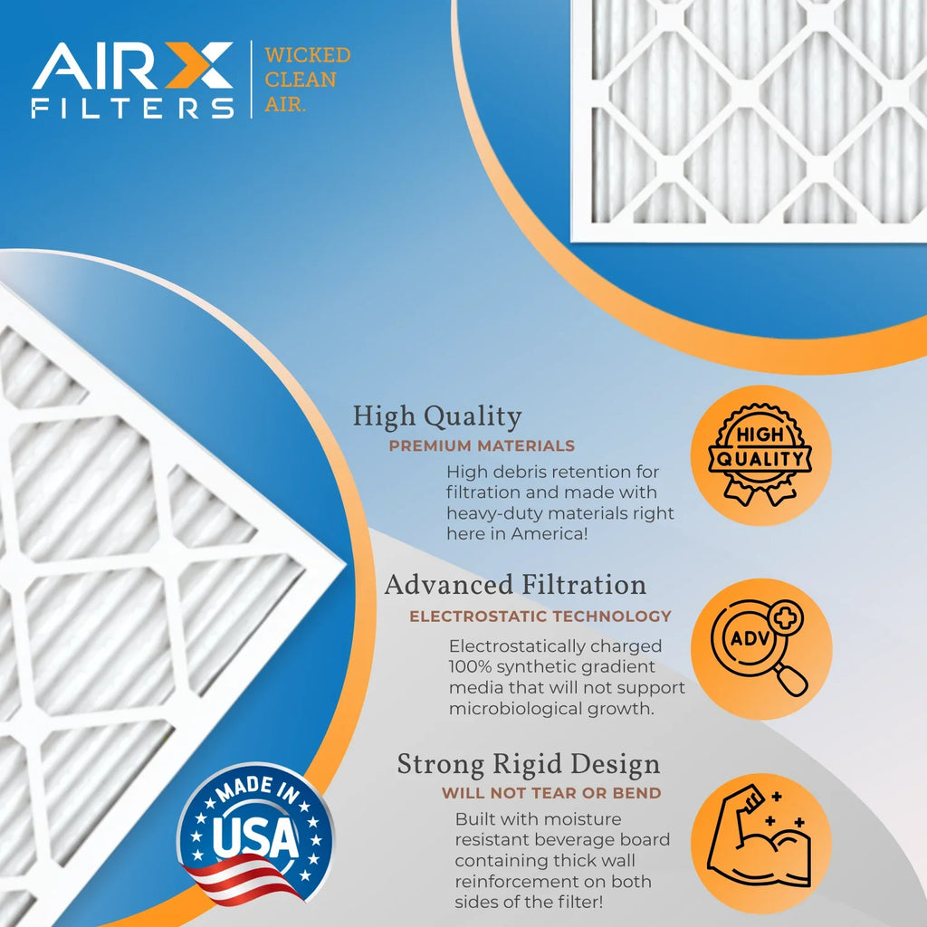 WICKED 9 AIRX FILTERS Air 13 2200 Air Conditioner AC FPR & by 12x36x1 Pack Filter Furnace Electrostatic 12x36x1 1500 Pleated Comparable USA to Filters MPR Made CLEAN MERV - AIR. HVAC Filter 6 Premium