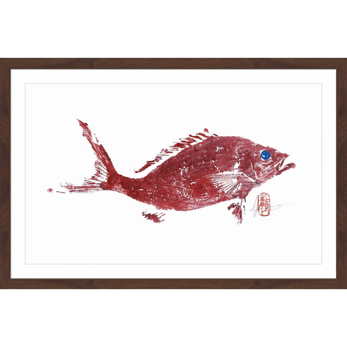 Painting Framed "Red 2" Snapper Print