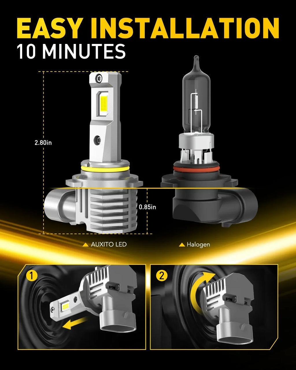 800% Super 6500K 9005 4 Fan, AUXITO Bright, Bulbs Kit, Upgraded Headlight Combo Led LED Wireless with White of 9006 9006 Headlight 2024 9005 Pack