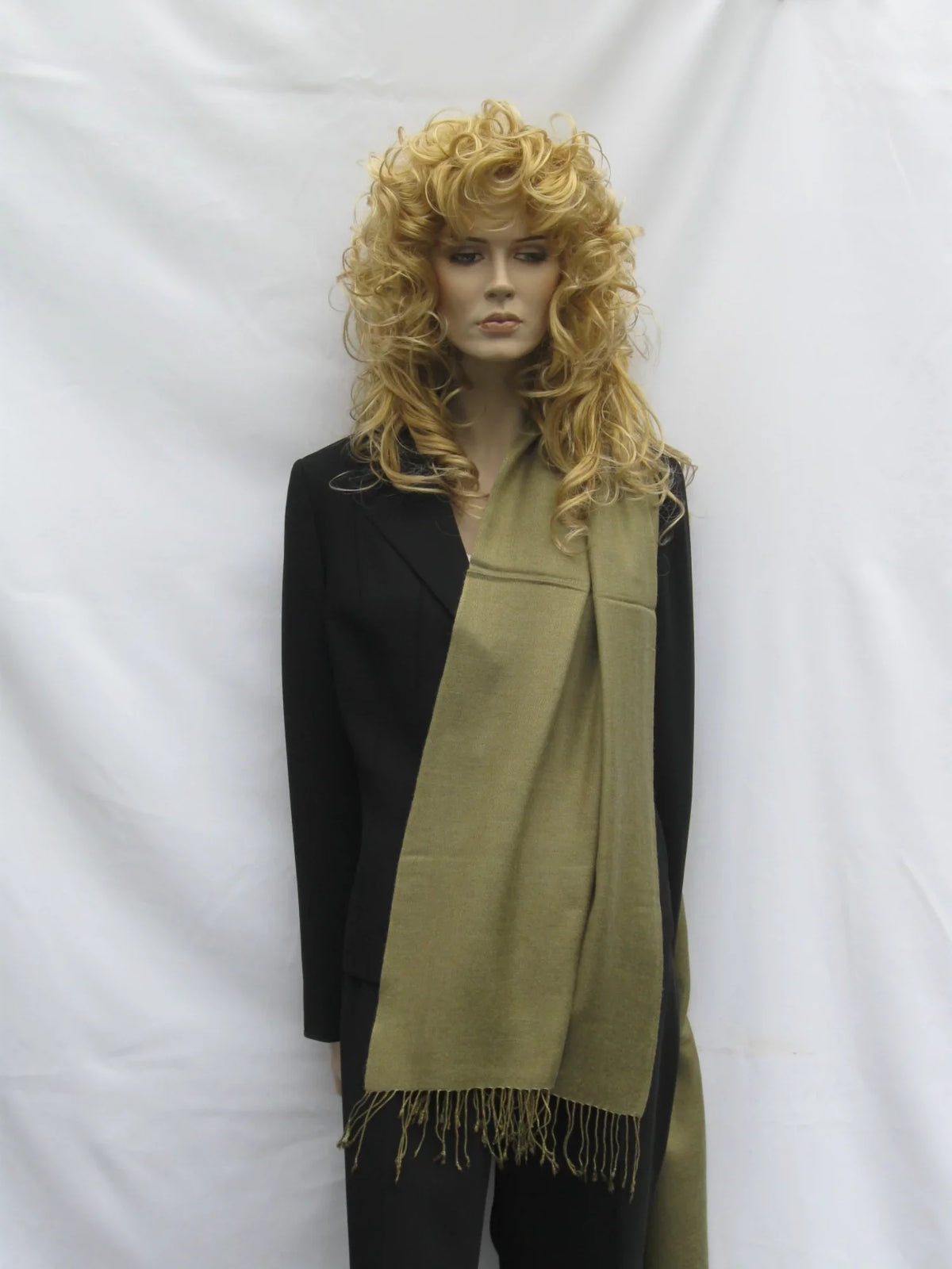 Scarf/Wool/Silk (Olive Shawl/Shawls/Scarf/Scarves/Wrap/Stole/Muffler/Cape/Ruana/Blanket/Throw/Pashmina Regular Shawl/Cashmere Shawl) Green