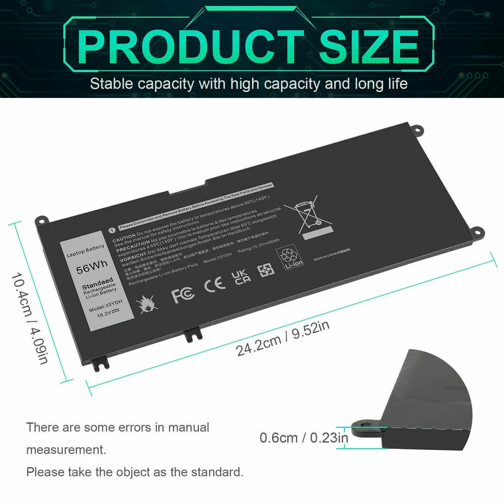 Latitude W7NKD Battery Laptop 3590 P30E001 3380 33YDH 3490 For Dell 3480 3580 US
