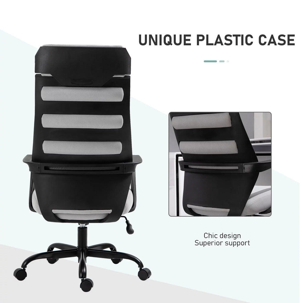 & with Grey Adjustable Swivel Chair Capacity, 275 26.75 in Executive lb. Height, Vinsetto
